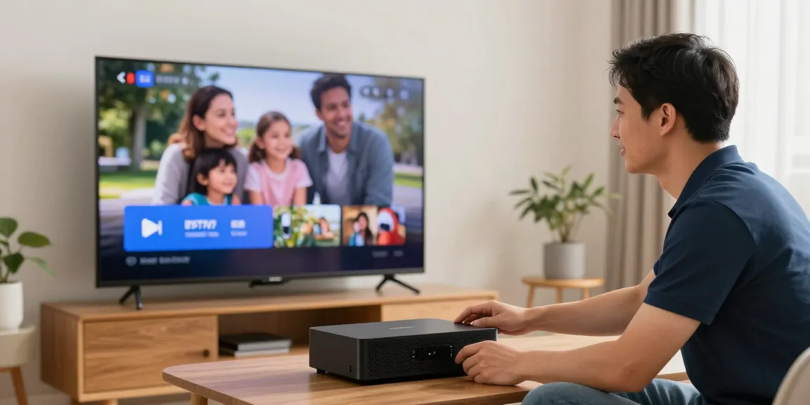 Friendly IPTV service technician assisting family with professional installation, trusted and reliable local service experience.