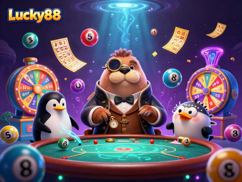 Win big with Lucky88 at an underwater poker table, surrounded by playful gambling elements.