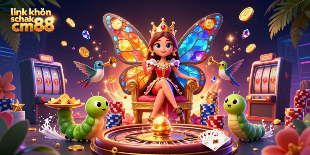 Experience the thrill of gaming with link không chặn cm88 in a colorful casino scene featuring dynamic characters and excitement.