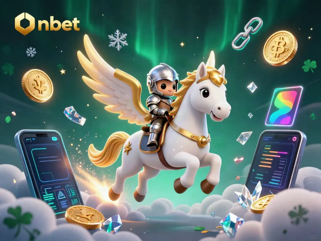 Experience Onbet's fun-filled digital casino adventure with crypto elements and captivating visuals.