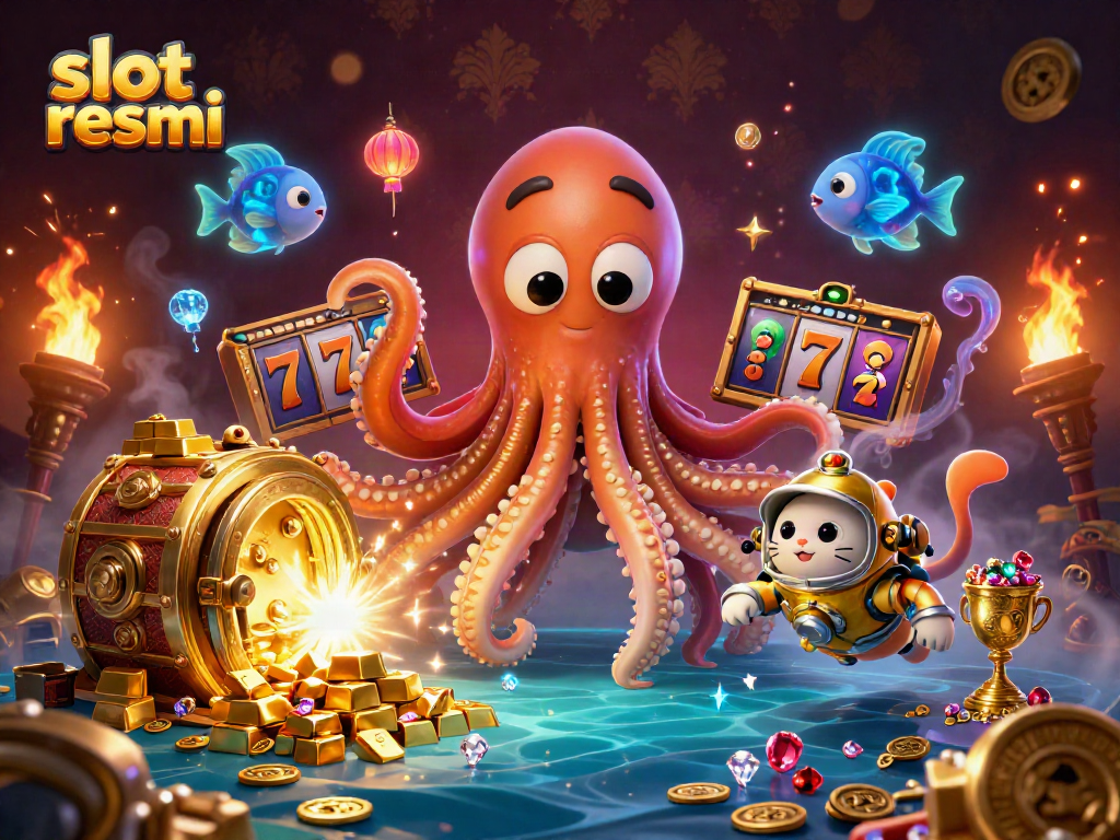 Experience thrilling excitement with slot resmi amidst treasures from a colossal kraken and diving cat