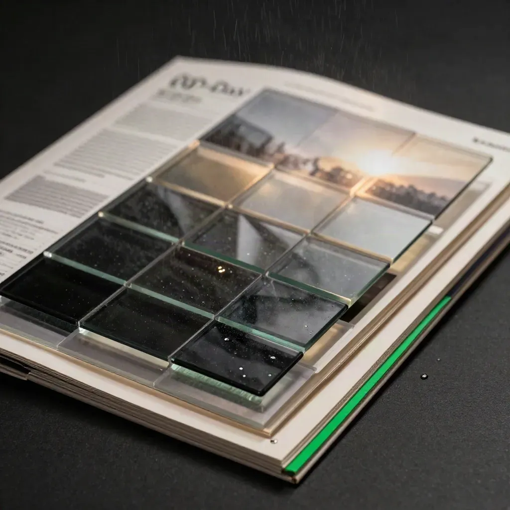 Open revenue sprint kit with glossy inserts, green glow, and dark glass on black.