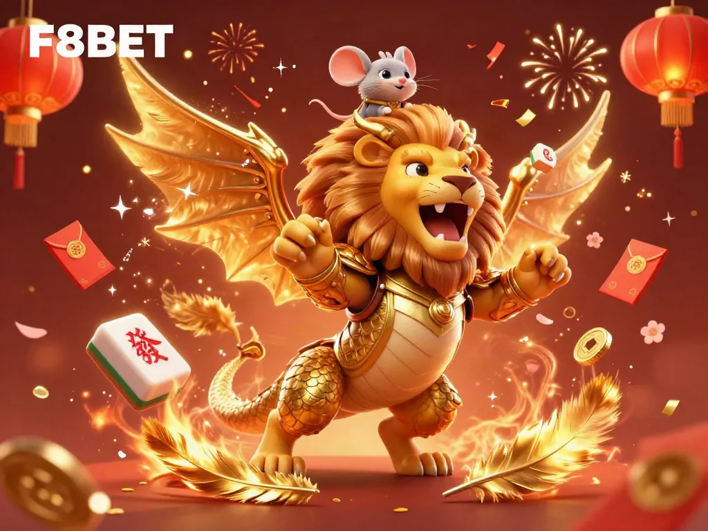 Experience thrilling gameplay with F8BET featuring a majestic chimera and vibrant gaming elements.