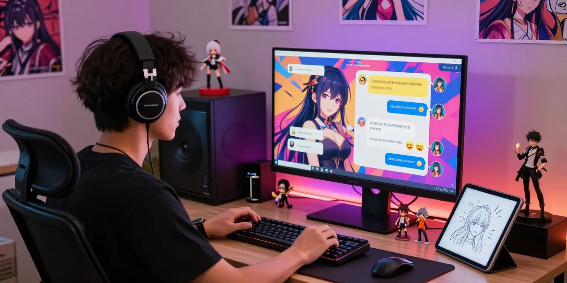 Engaging in a lively hentai AI chat with vibrant anime visuals and colorful dialogue