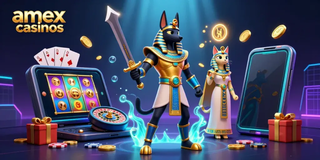 Experience thrilling gaming at amex casinos with vibrant characters and rich casino elements.