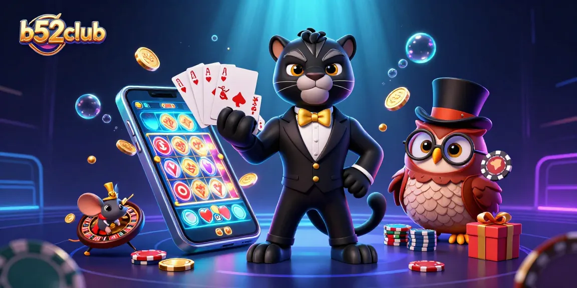 Experience thrilling gaming with b52club, featuring vibrant characters and dynamic slot action.