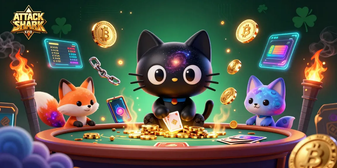 Engage with the ATTACK SHARK X68 in a vibrant casino setting, capturing the thrill of betting and gaming.