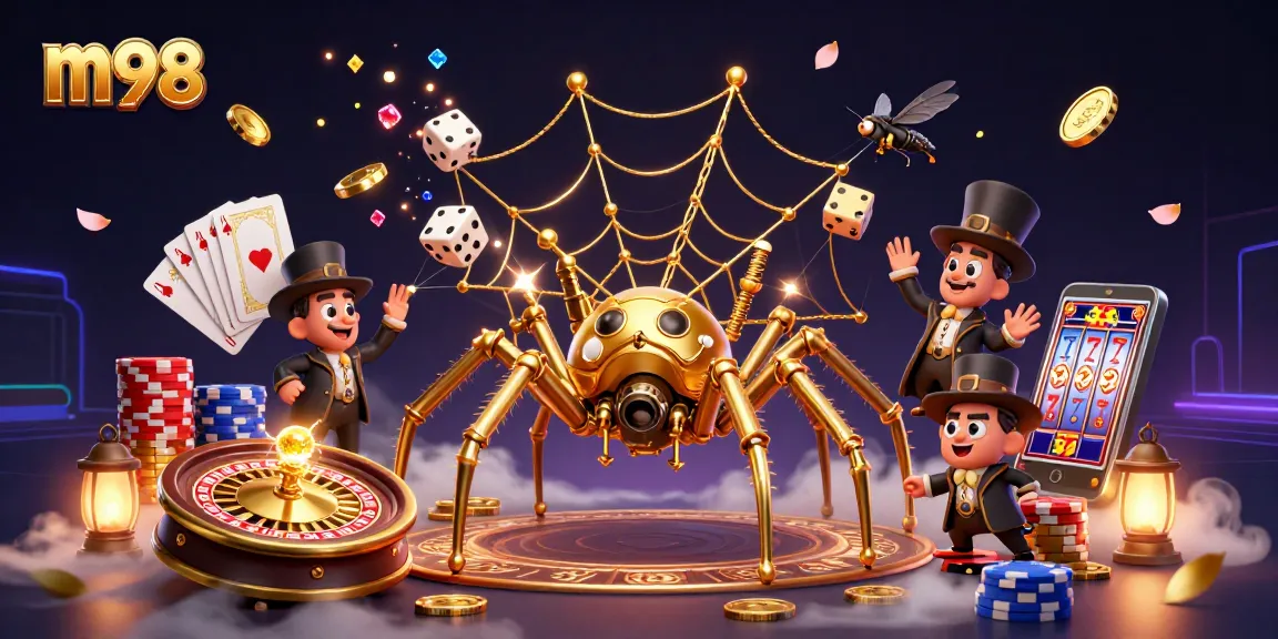 Experience the thrill of m98 with a captivating steampunk casino scene full of dynamic gaming elements.