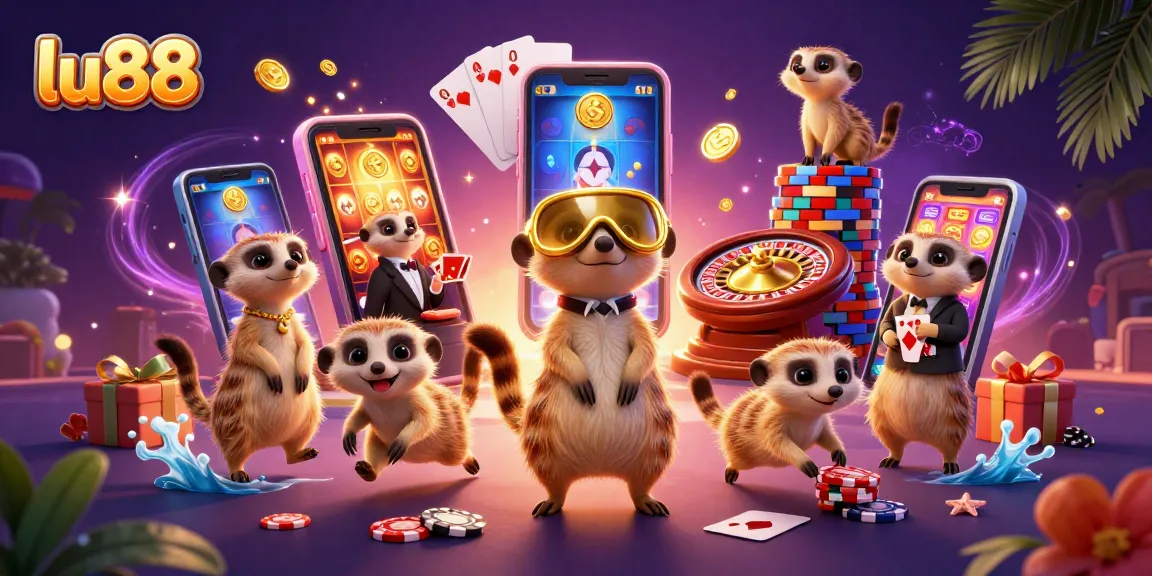 Experience thrilling casino action with lu88's meerkat operators in a vibrant gaming scene.
