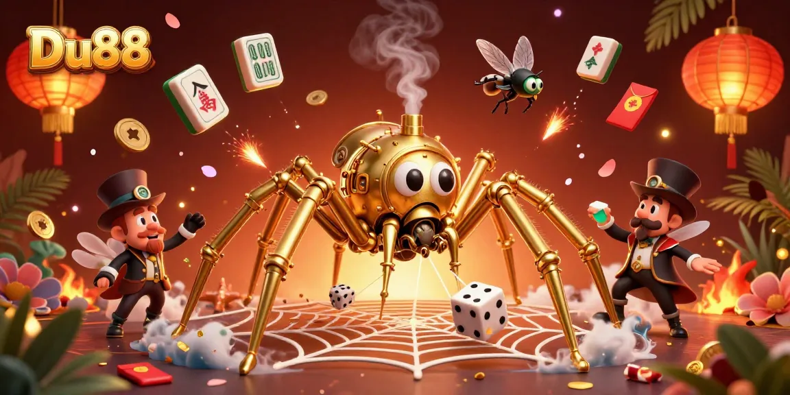 Experience thrilling gameplay with Du88 in this dynamic casino-themed 3D illustration showcasing excitement and strategy.