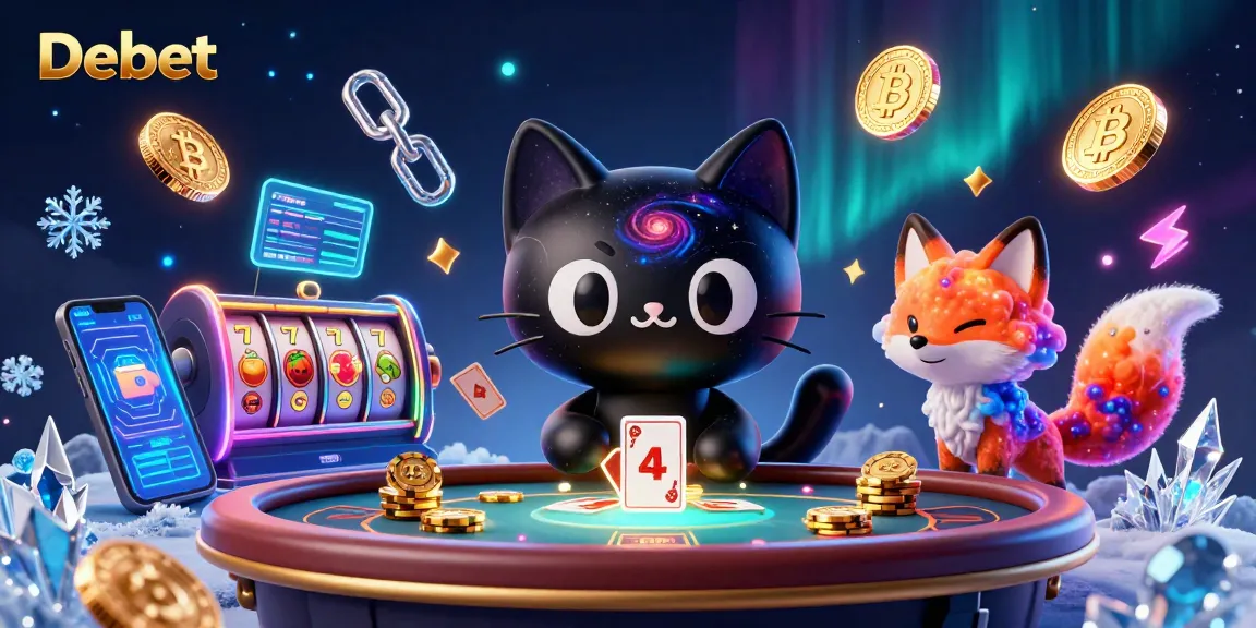 Engage with Debet casino adventures at a cosmic gaming table, overflowing with prizes.