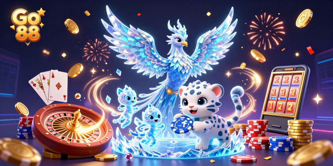 Experience winning moments at Go 88 with vibrant 3D casino actions and characters.