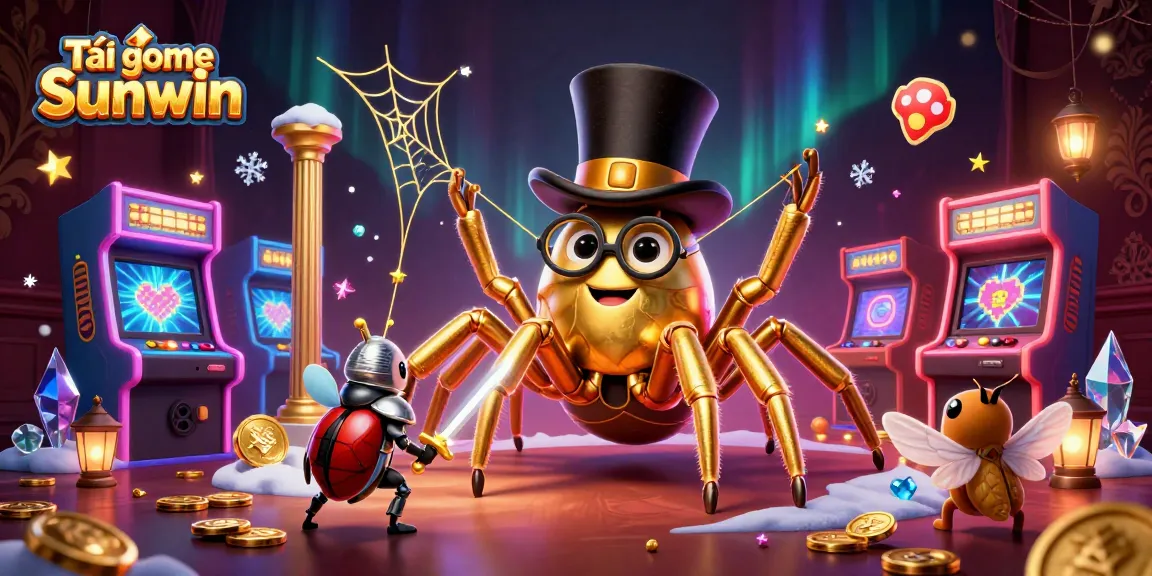 Engage with Tải game Sunwin in a vibrant casino scene featuring a golden tarantula and beetle knight.