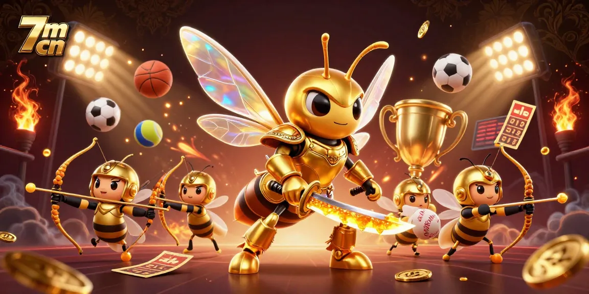 Bet on the excitement with 7m cn's dynamic sports scene featuring a golden hornet hero.