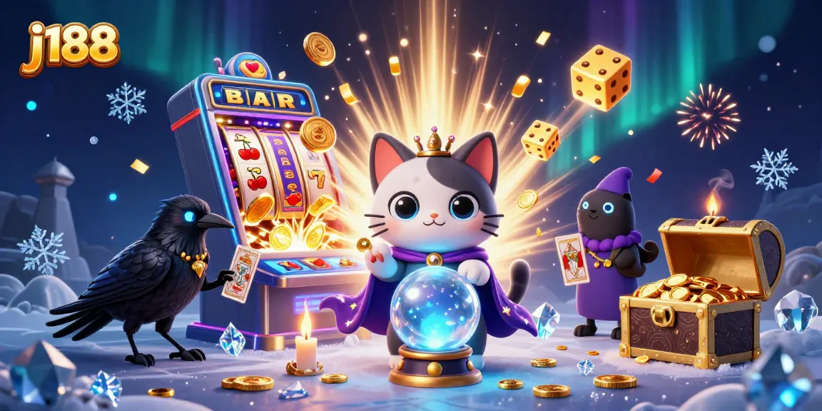 Experience thrilling gameplay at j188 with a dynamic casino scene featuring fortune tellers and vibrant jackpots.