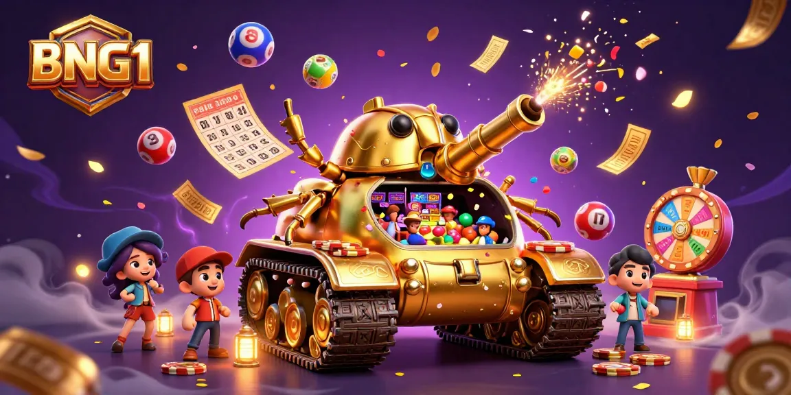 Experience thrilling gameplay at BNG1 with vibrant casino elements and dynamic action in a 3D illustration.