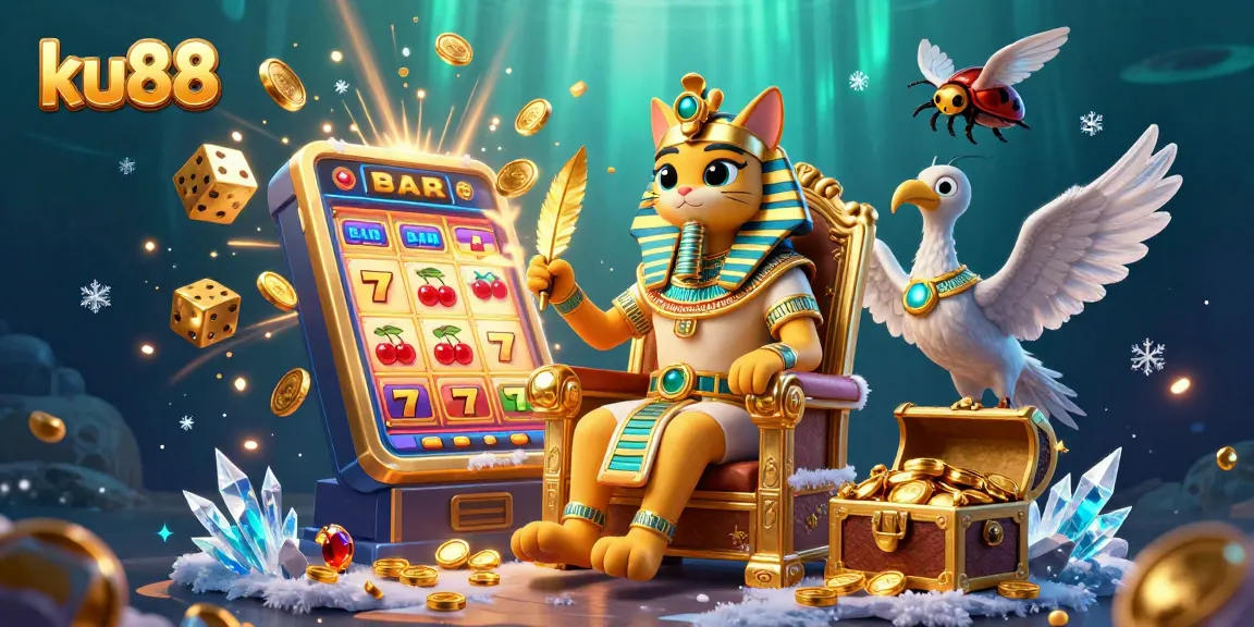 Spin the reels with ku88 at an energetic casino scene filled with vibrant 3D illustrations and jackpots.