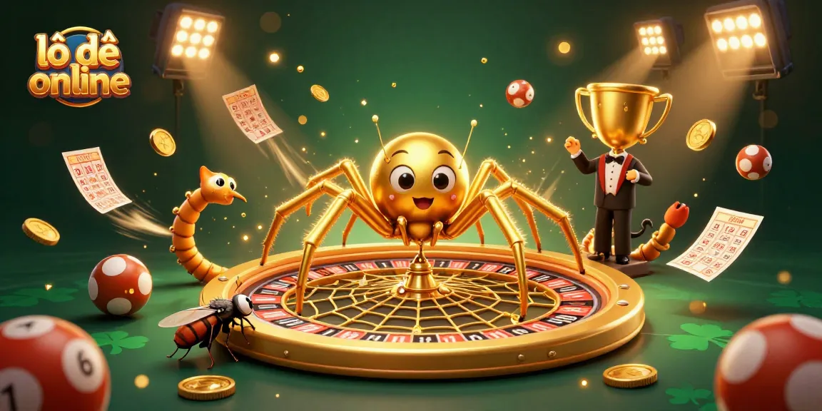 Engage in thrilling lô đề online experiences with vibrant lottery illustrations depicting bets and excitement.